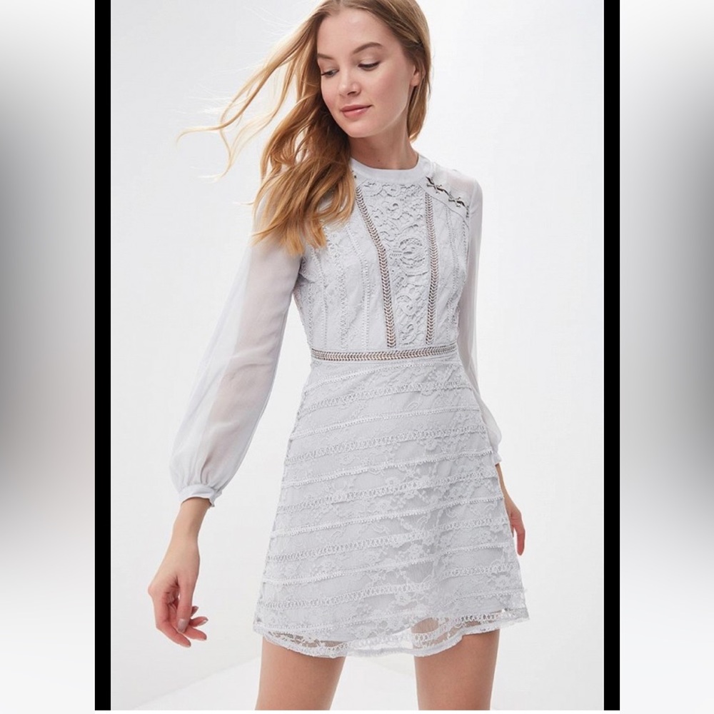 Topshop bluish gray chiffon dress